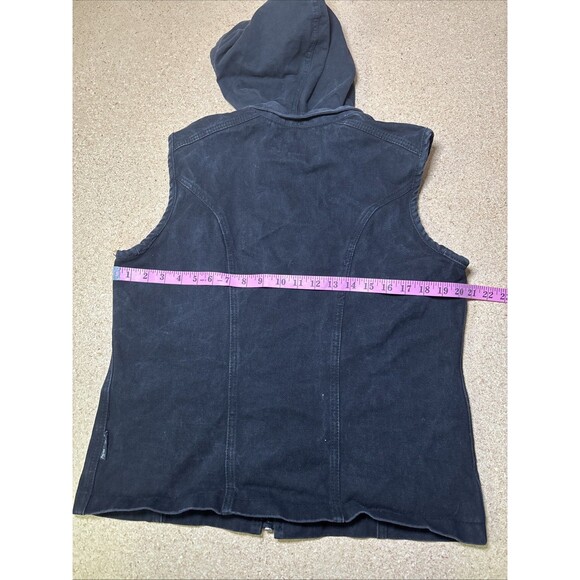 VTG Tripp NYC Vest Jacket Mens Large Black 100% Cotton Zipped Goth Emo M F3 - Picture 6 of 7